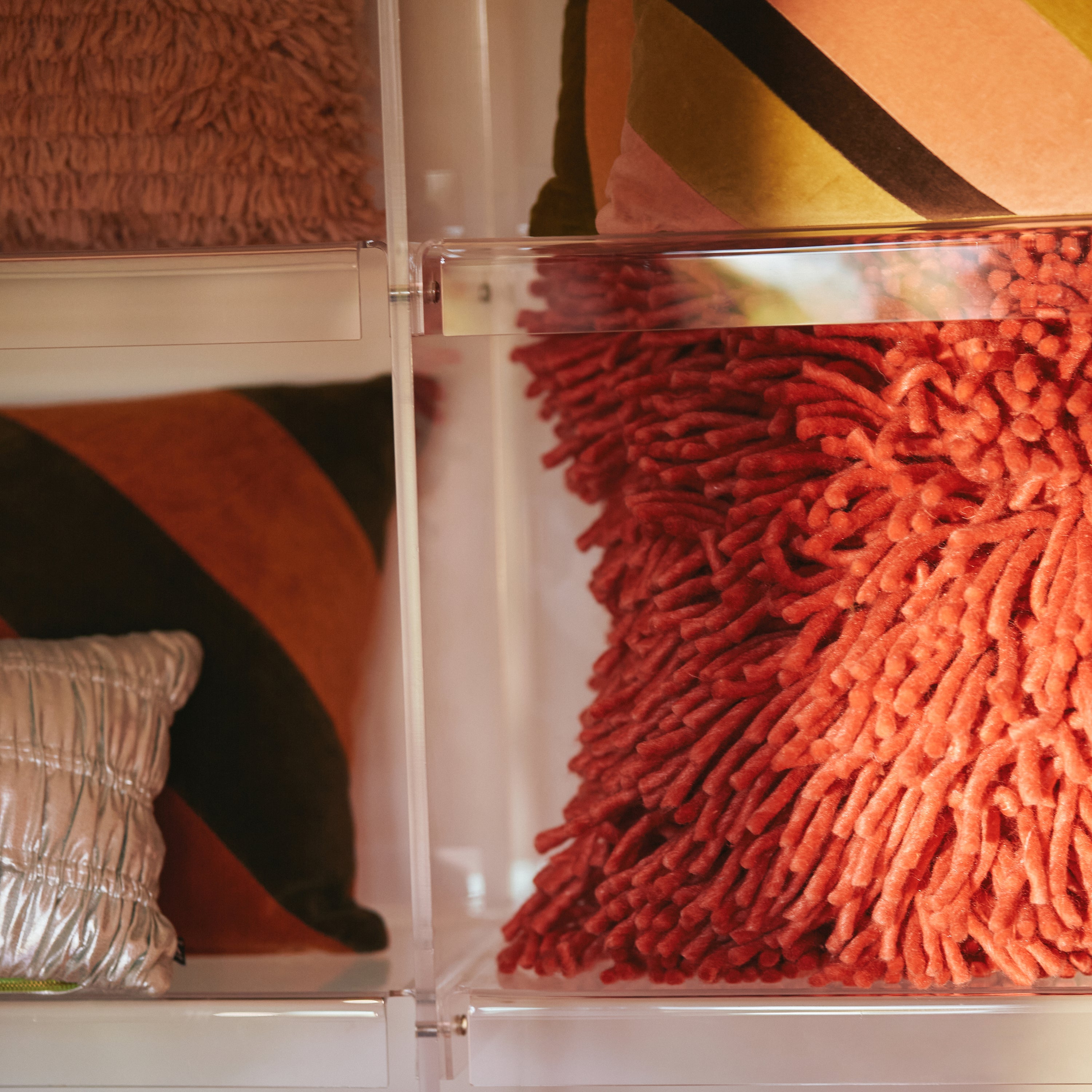 HKliving Rugged Woolen Sierkussen 50 x 50 cm - Cherry Red