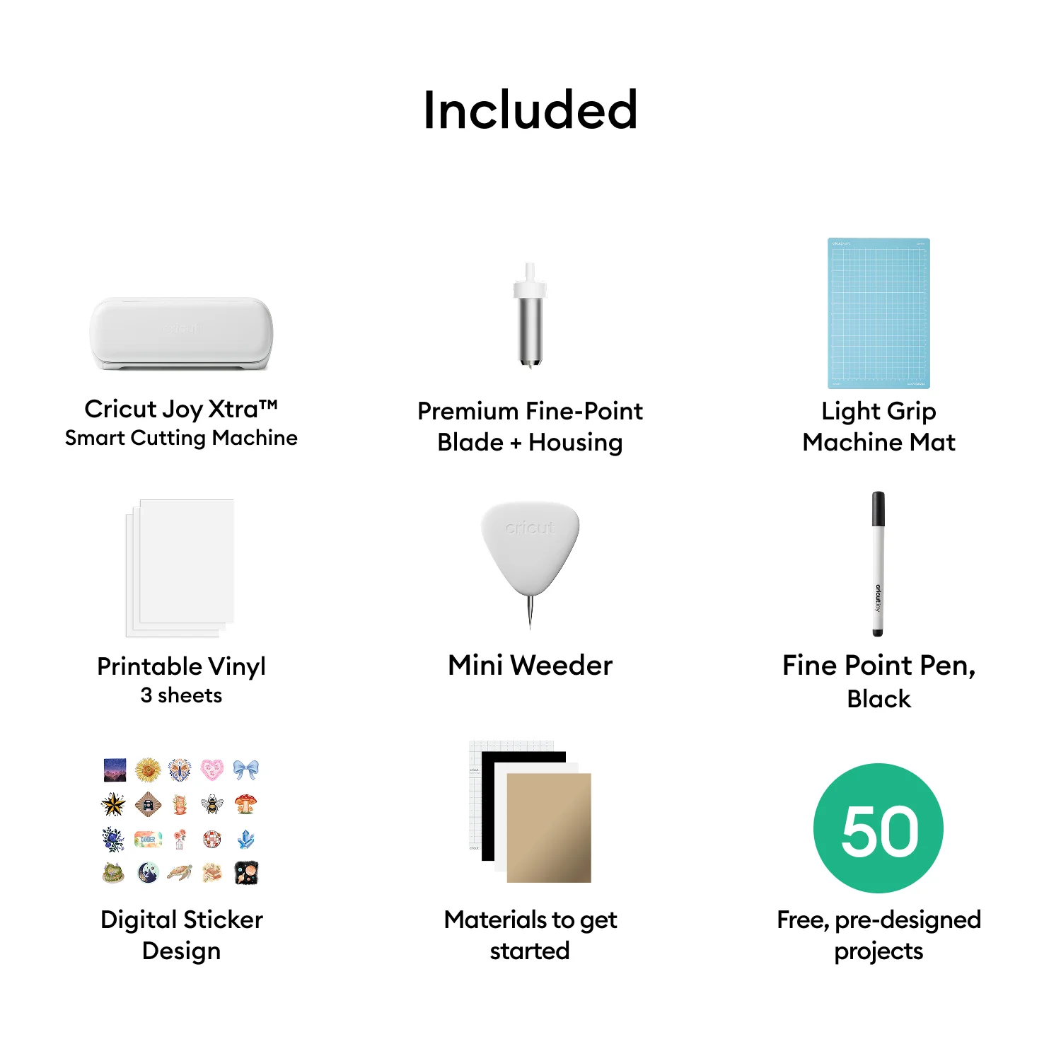 Cricut Joy Xtra Die-Cutting Machine Sticker Edition Bundle, White- New Walmart Exclusive - Image 2