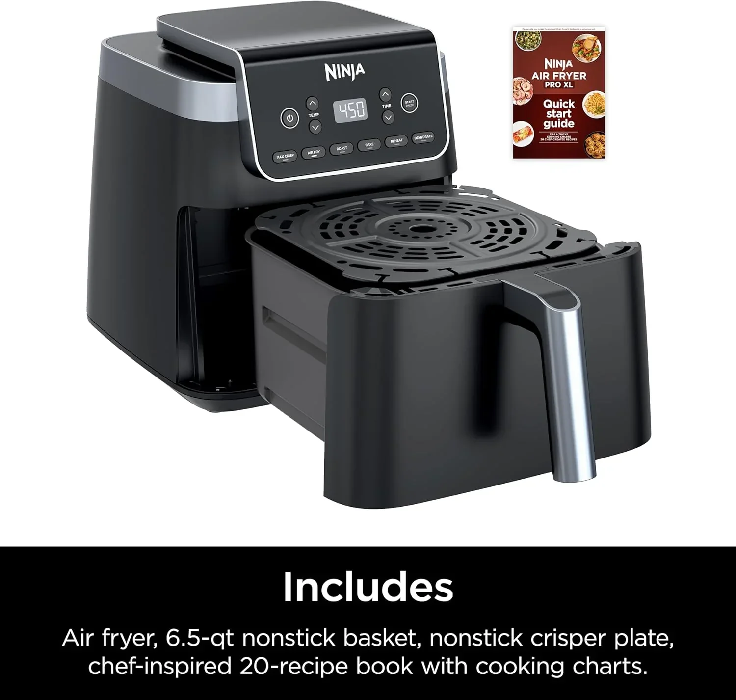 Ninja Air Fryer Pro XL 6-in-1 with 6.5 QT Capacity Max Crisp Air Fry Air Roast Bake