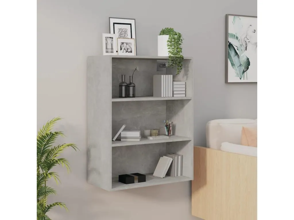 Armario colgante de pared gris hormigón 69.5x32.5x90 cm