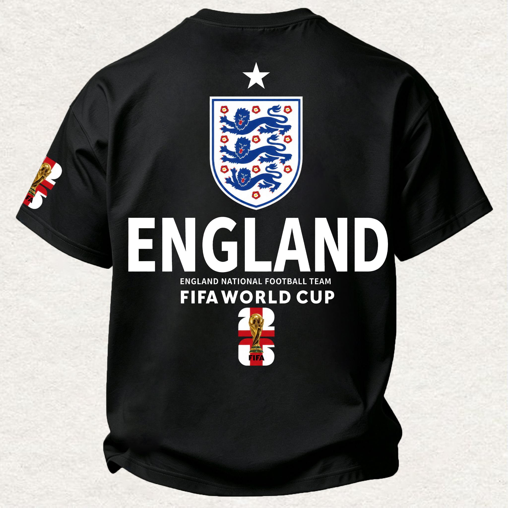 Vintage England Team Shield Graphic Printed Oversized Unisex T-shirt