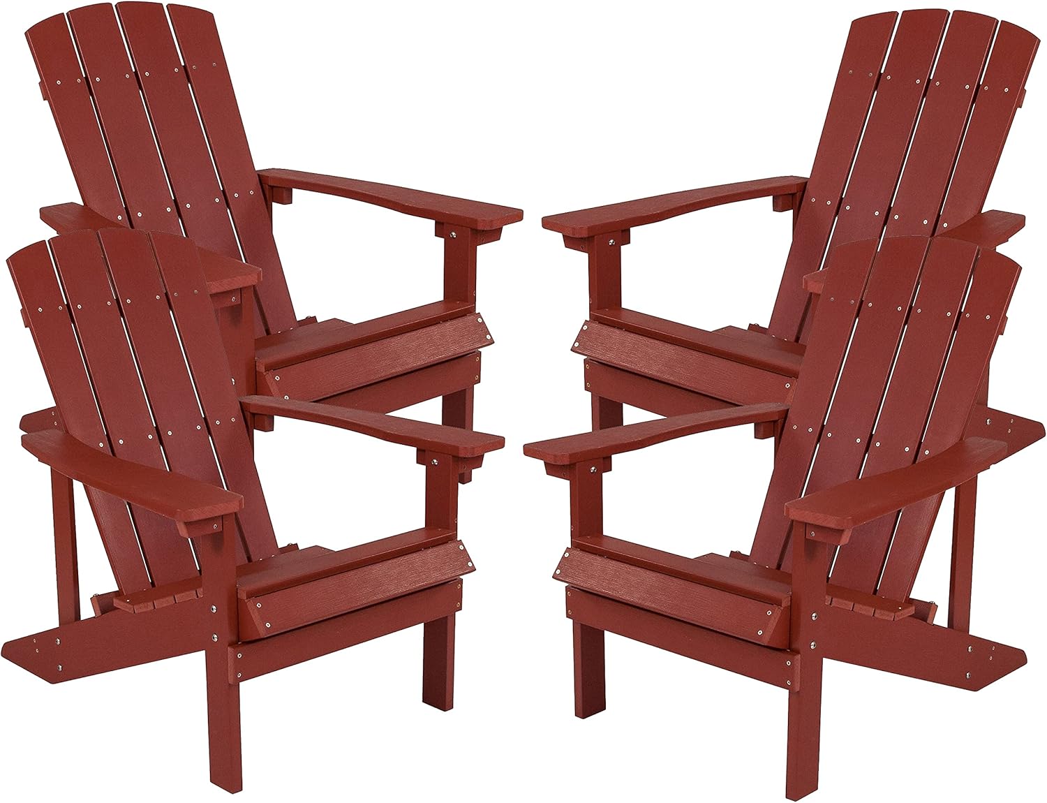 WAYFAIR Flash Furniture Charlestown Commercial Grade Indoor/Outdoor Adirondack Chair, Weather Resistant Durable Poly Resin Deck And Patio Seating, Green