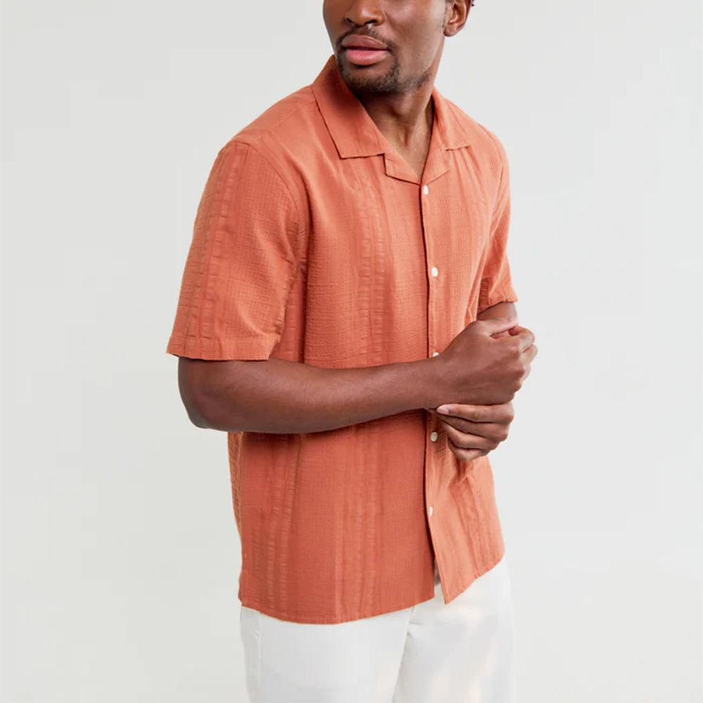 Wax London - Chemise Didcot SS - Rust