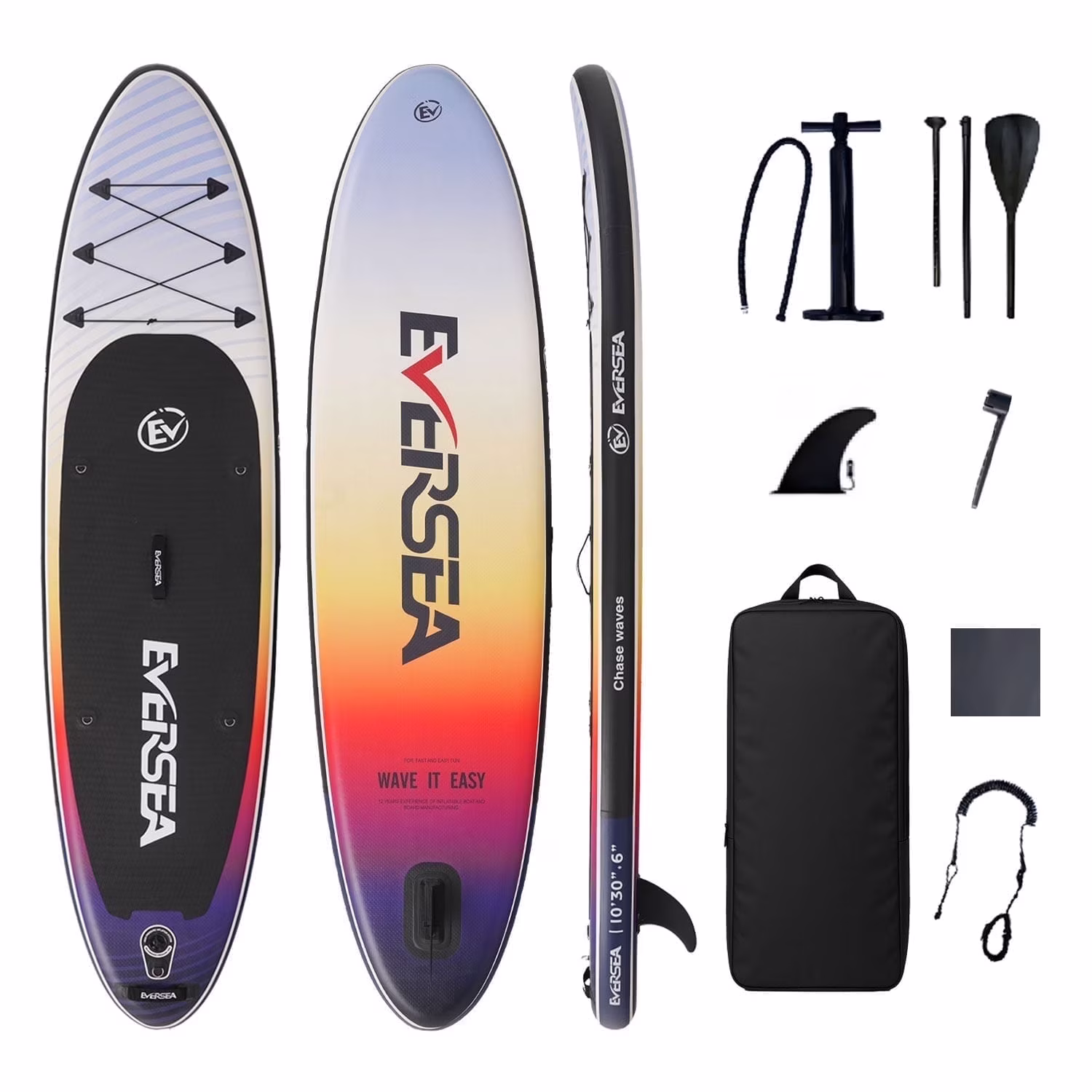 MSEASFREE 10' Inflatable Stand up Paddle Board,with Premium SUP Paddle Board Accessories,Non-Slip Comfort Deck for Youth & Adults - Image 5