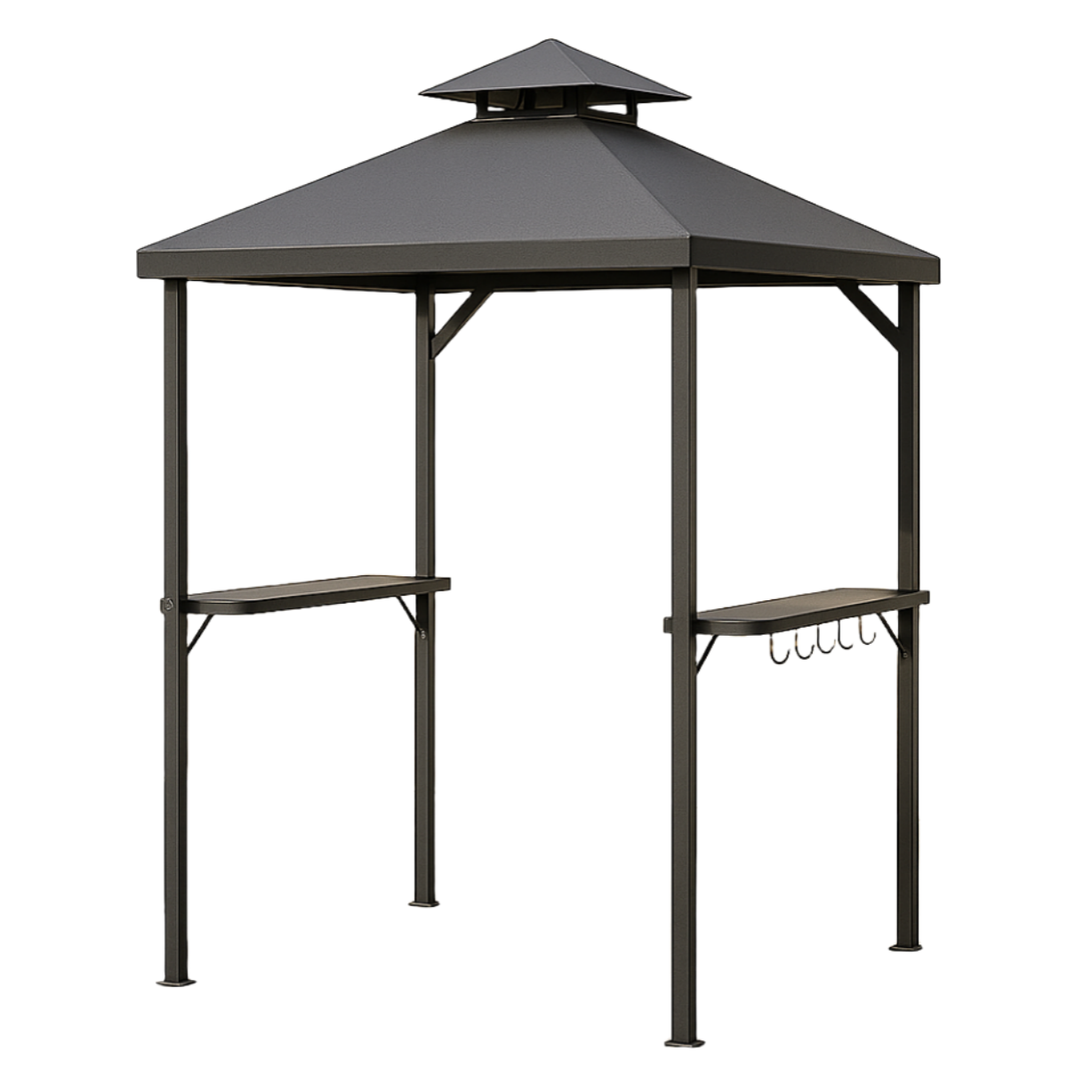 Cenador barbacoa antracita acero exterior 240x150x255 cm