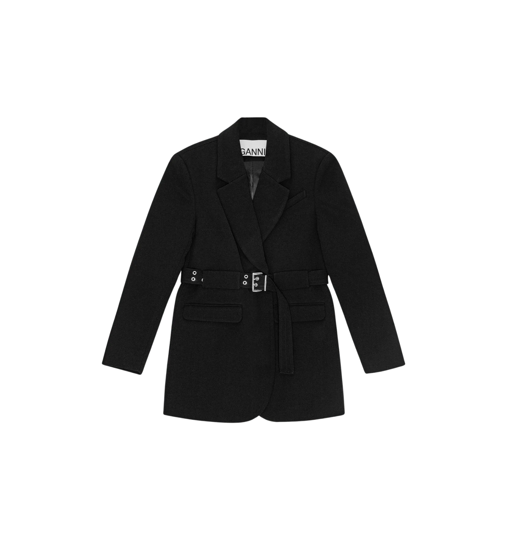 GANNI Bonded Crepe Cropped Blazer