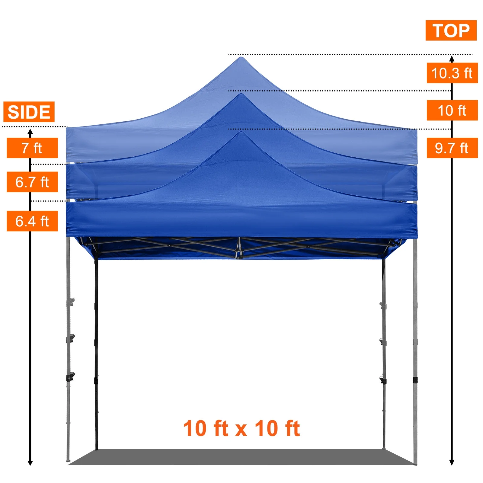 BENTISM 10' x 10' Instant Pop Up Gazebo Tent, Adjustable Height with UV Resistant - Image 17