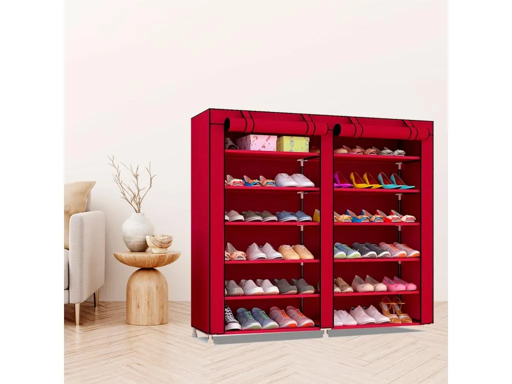 Armario Zapatero Tela con Puertas Cremallera 110x120x30 cm 72909qrtu