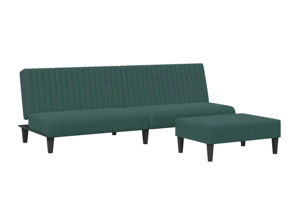 Juego de sofás 2 piezas terciopelo verde oscuro 38569pujg