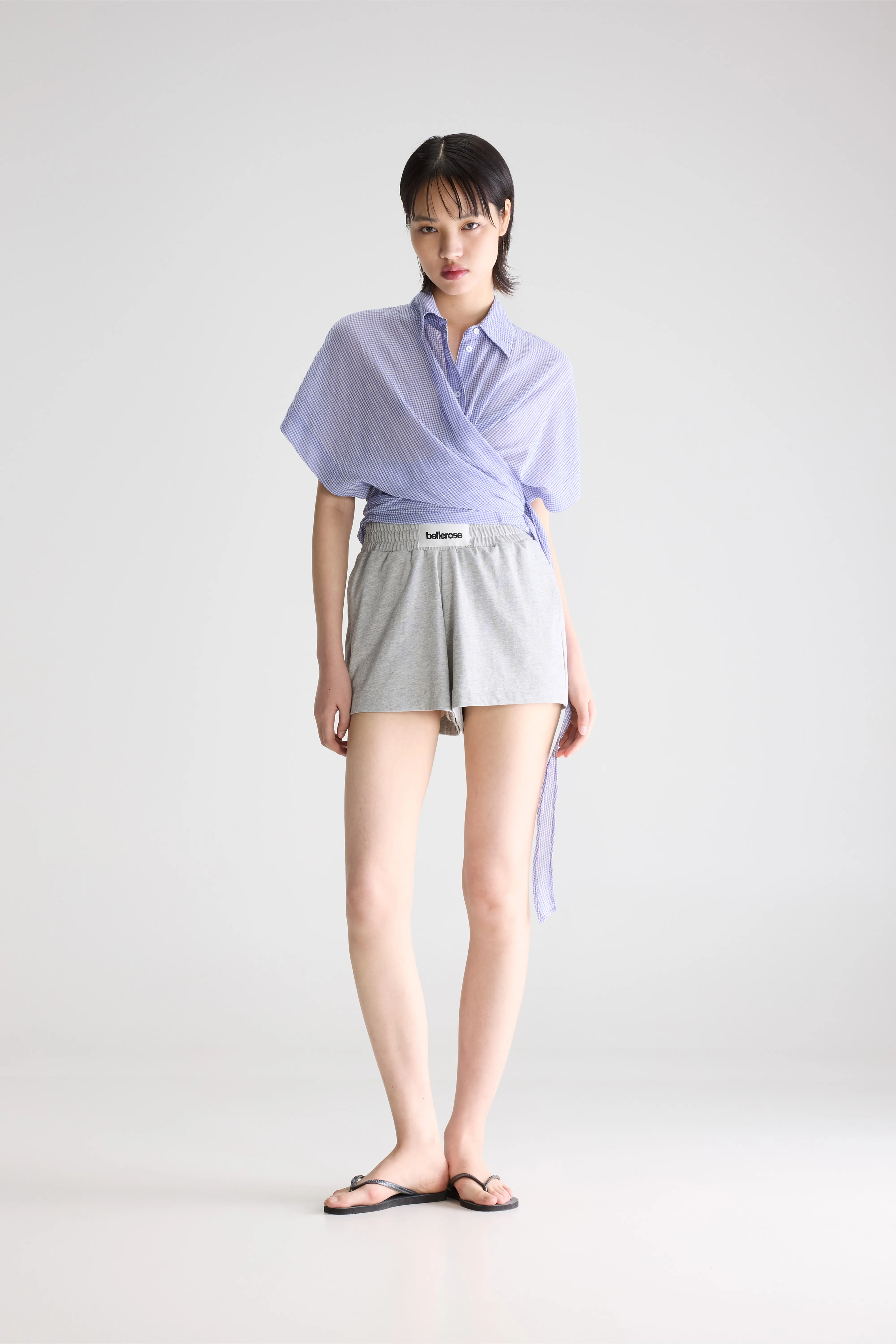Bellerose Coral tie-up blouse (261 / W / CHECK A)