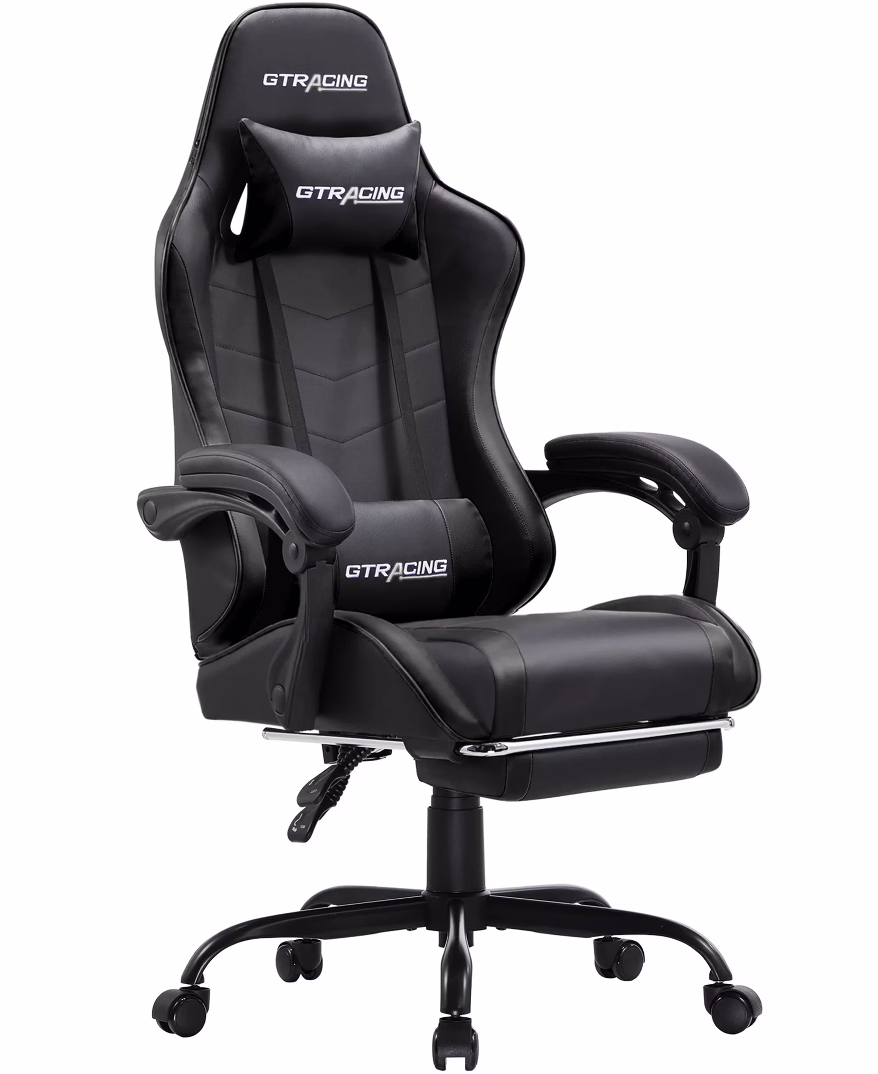 GTRACING GTWD-200 Ergonomic Gaming Chair with Adjustable Pillows and Footrest , White - Image 5