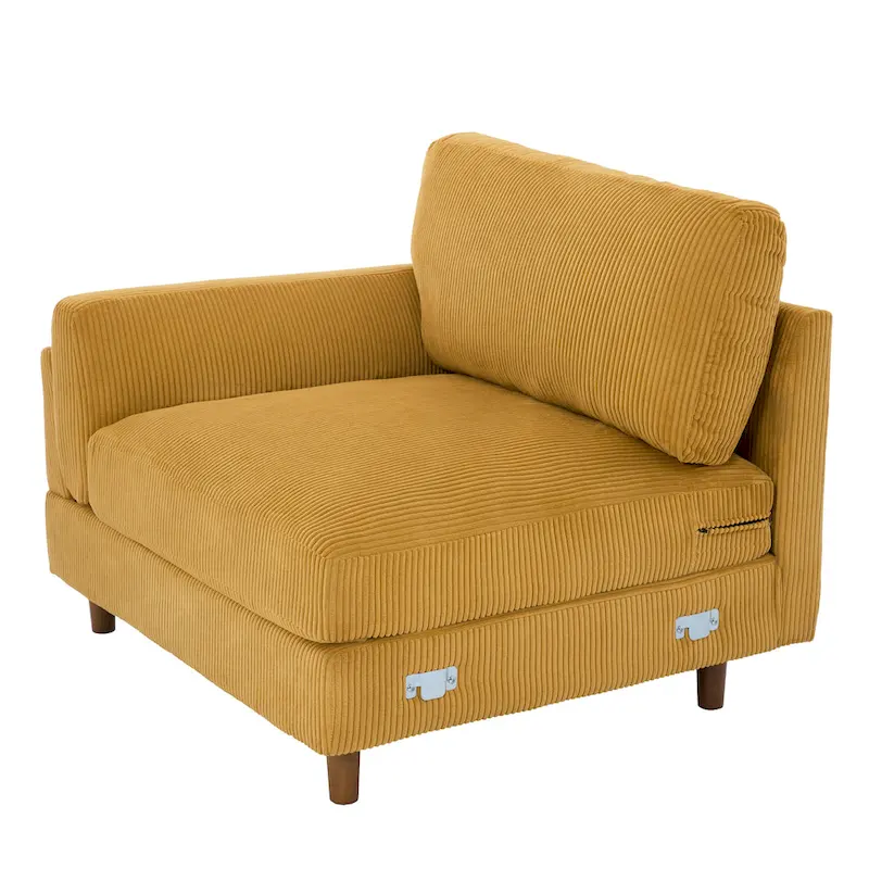 90-Inch Oversized Corduroy Sofa for Living Room with Reversible Cushions