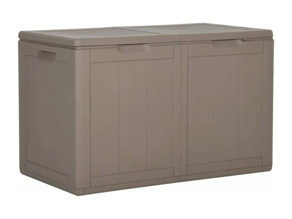 Caja de almacenamiento de jardín 180 l ratán pp marrón ocz3613122