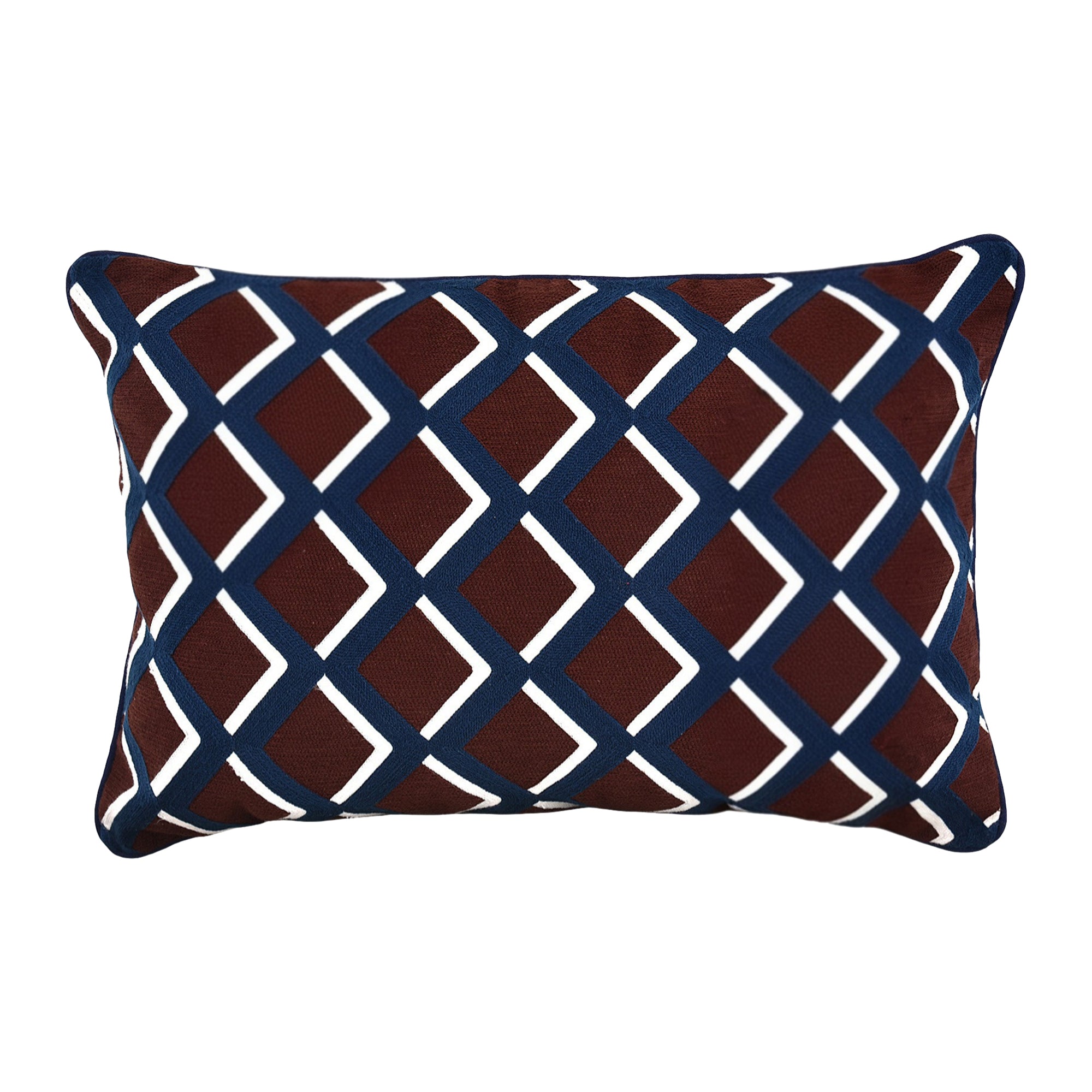Blokker Hexa Sierkussen 40 x 60 cm - Bordeaux / Blauw