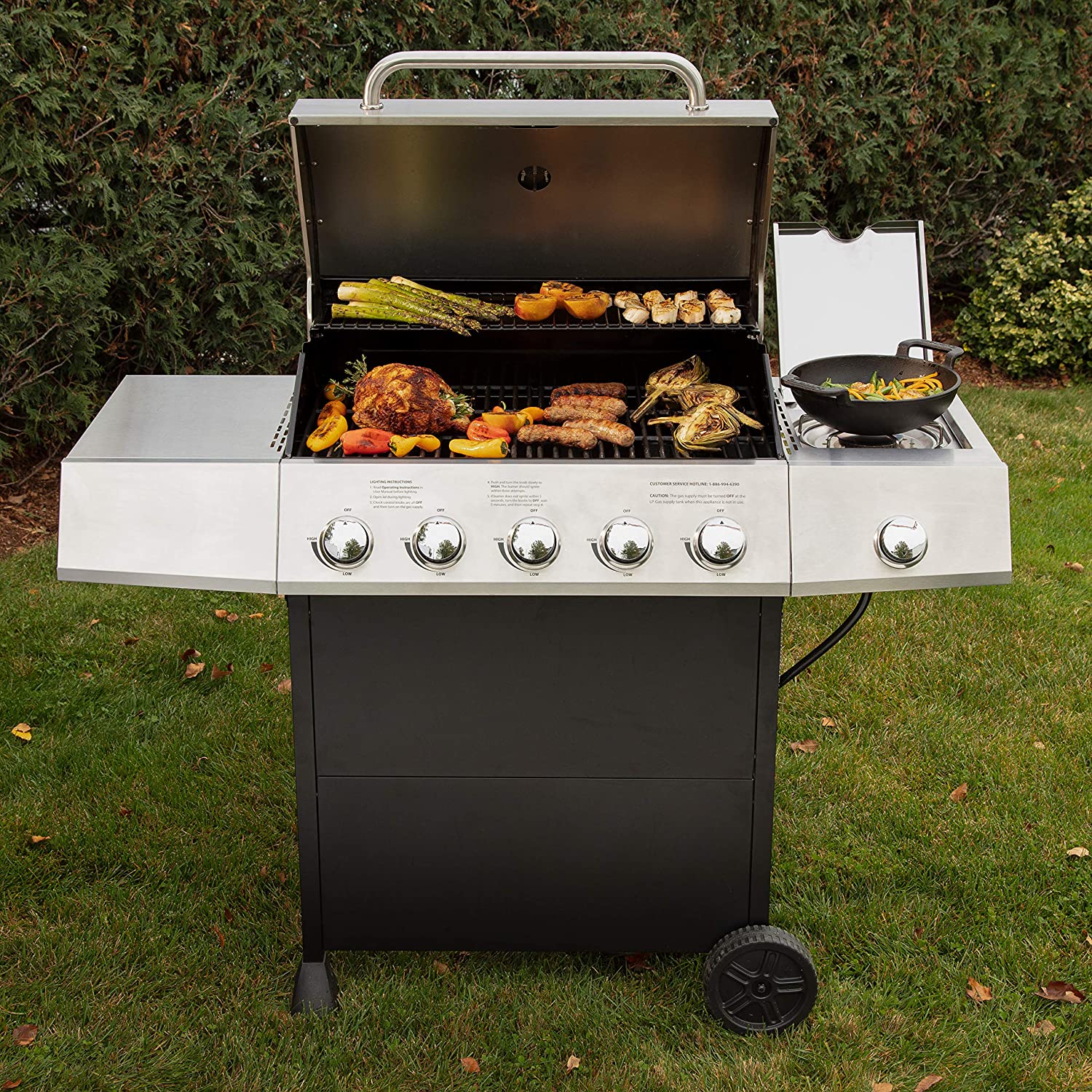 CGG-8500 Five-Burner Gas Grill with Side Burner