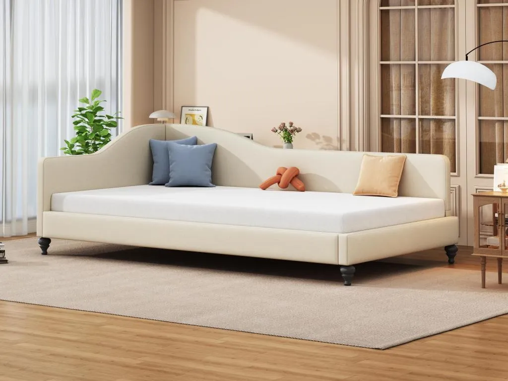 Sofá cama de 90x200 cm en tejido de Alkihogares - con somier - Beige