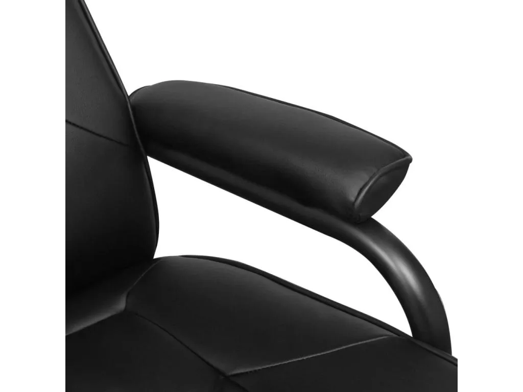 Sillón de TV con reposapiés cuero sintético sintético negro