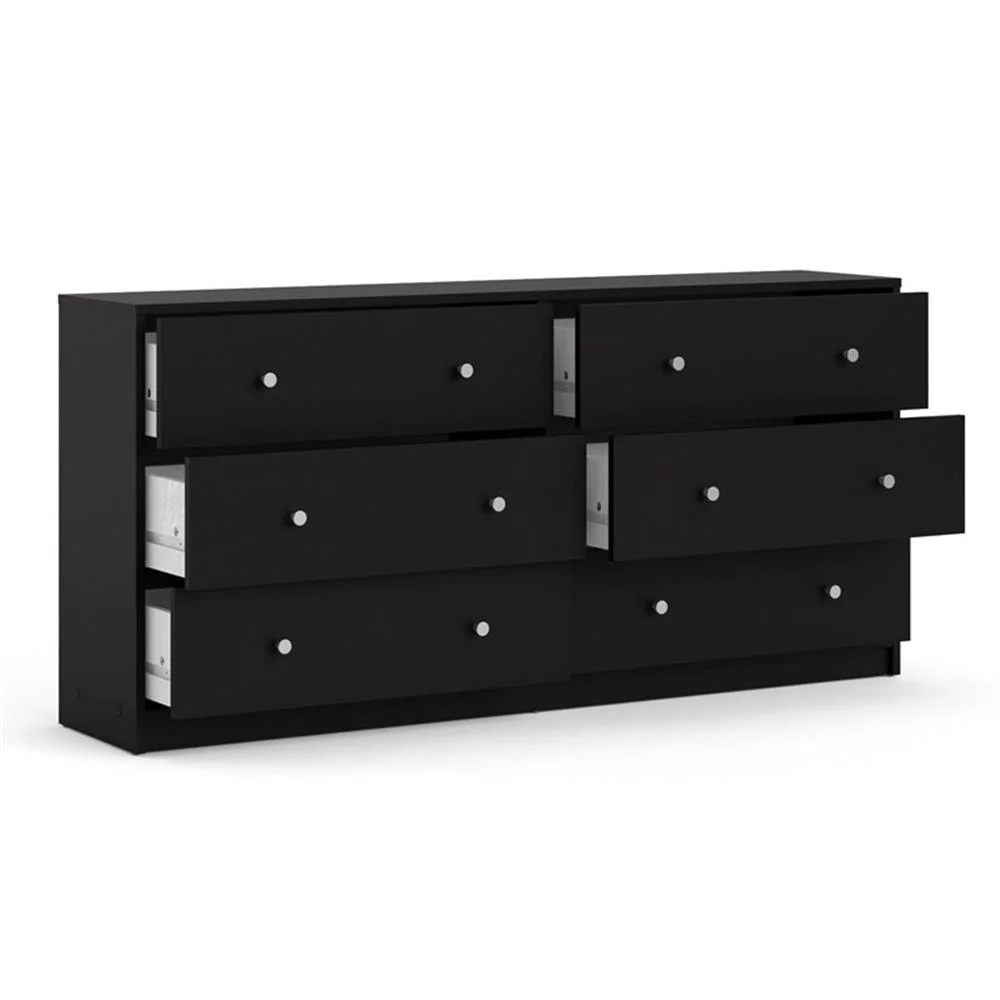 Pemberly Row 3PC Engineered Wood Dresser and Nightstands Bedroom Set in Black