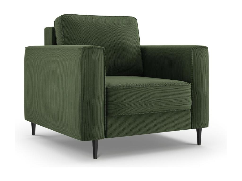 Sillón Homelyvo de pana verde botella - 98x97x88cm