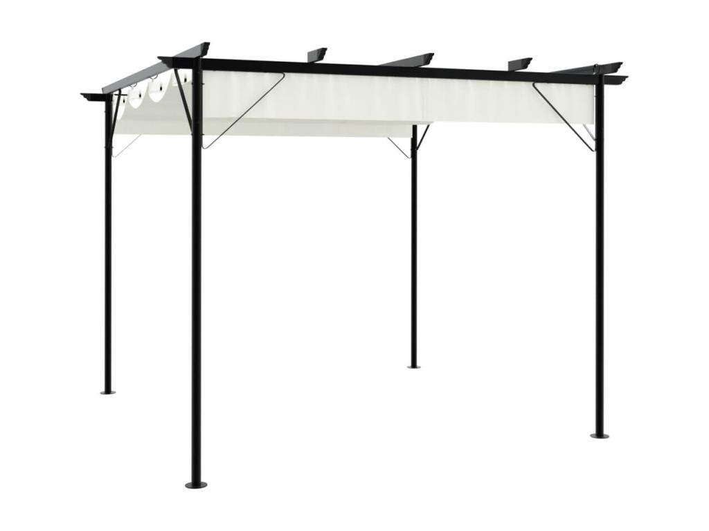 Pérgola con techo retráctil Lujodec crema 3 x 3 m Acero