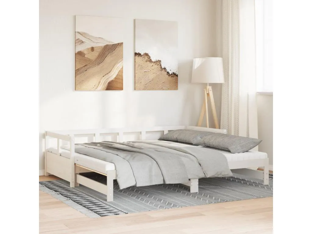 Sofá cama Kavehomedeco con colchones Kavehomedeco maciza Kavehomedeco blanca 80x200cm 68844MSEI