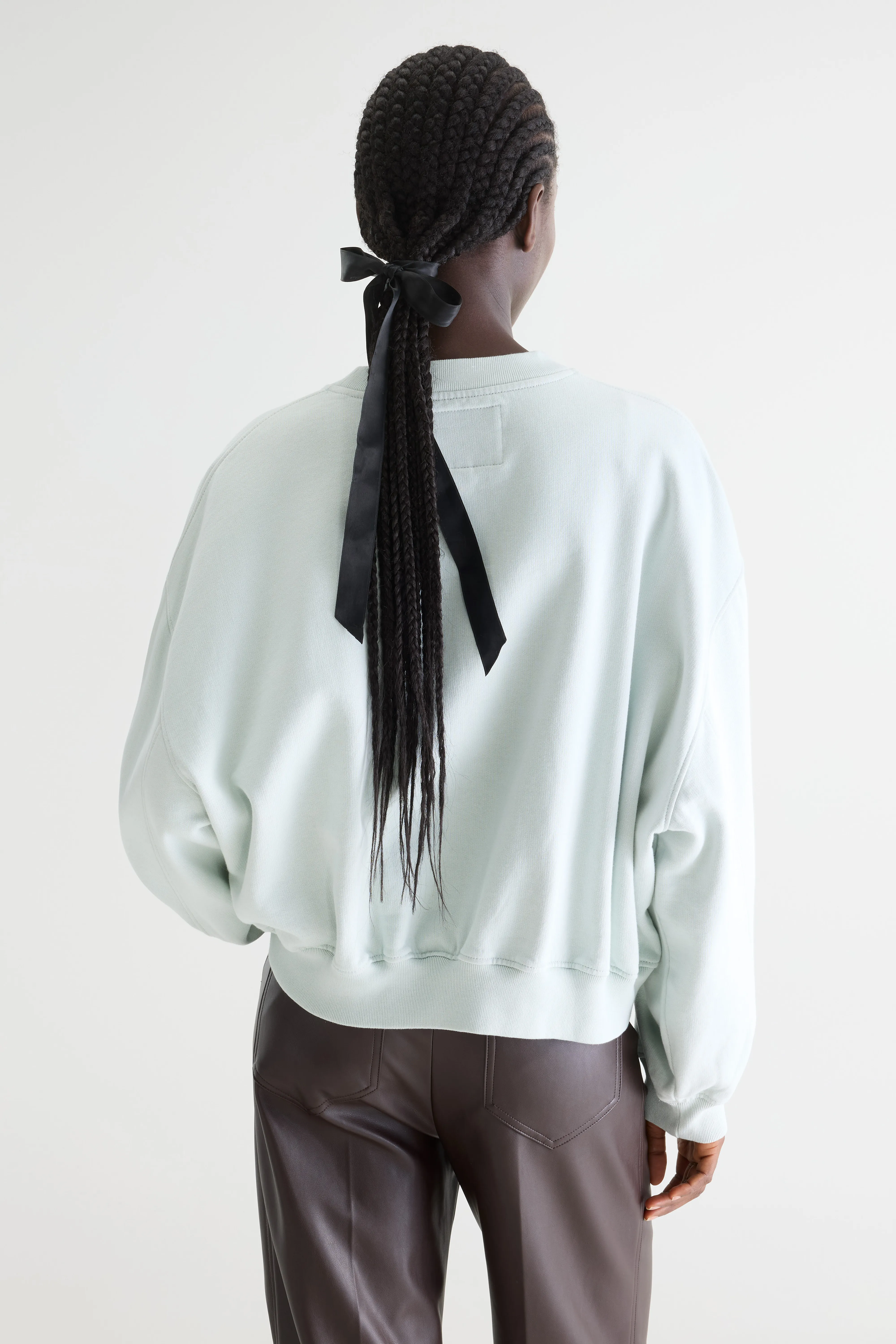 Bellerose Fancy cropped crewneck sweatshirt (261 / W / AGUA VERDE)