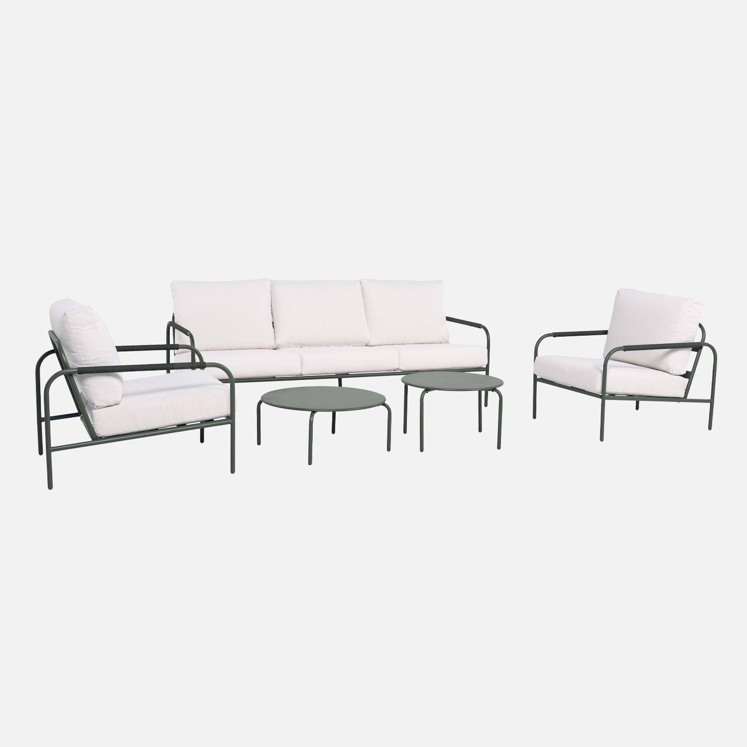 Luanda - Conjunto de muebles de jardín de acero, 5 plazas