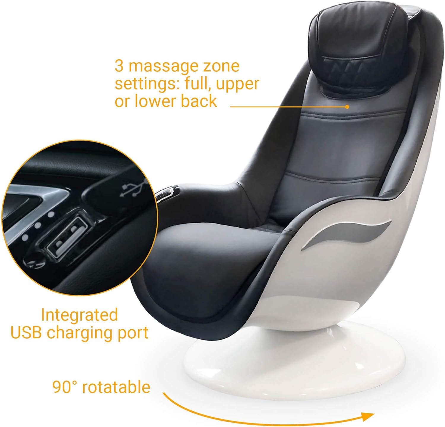 medisana RS 650 Lounge Chair, sill��n de masaje con 6 tipos de masaje diferentes y masaje cervical, masaje sueco con 3 niveles de intensidad y conexi��n de carga USB
