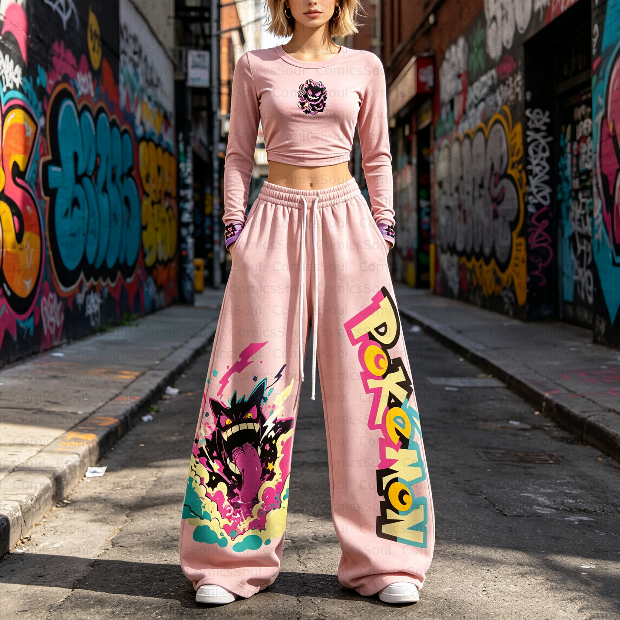 Pokémon Long-Sleeve Top and Elastic-Waist Pants Set TeeThreads Sustain the Scene with Custom Apparel