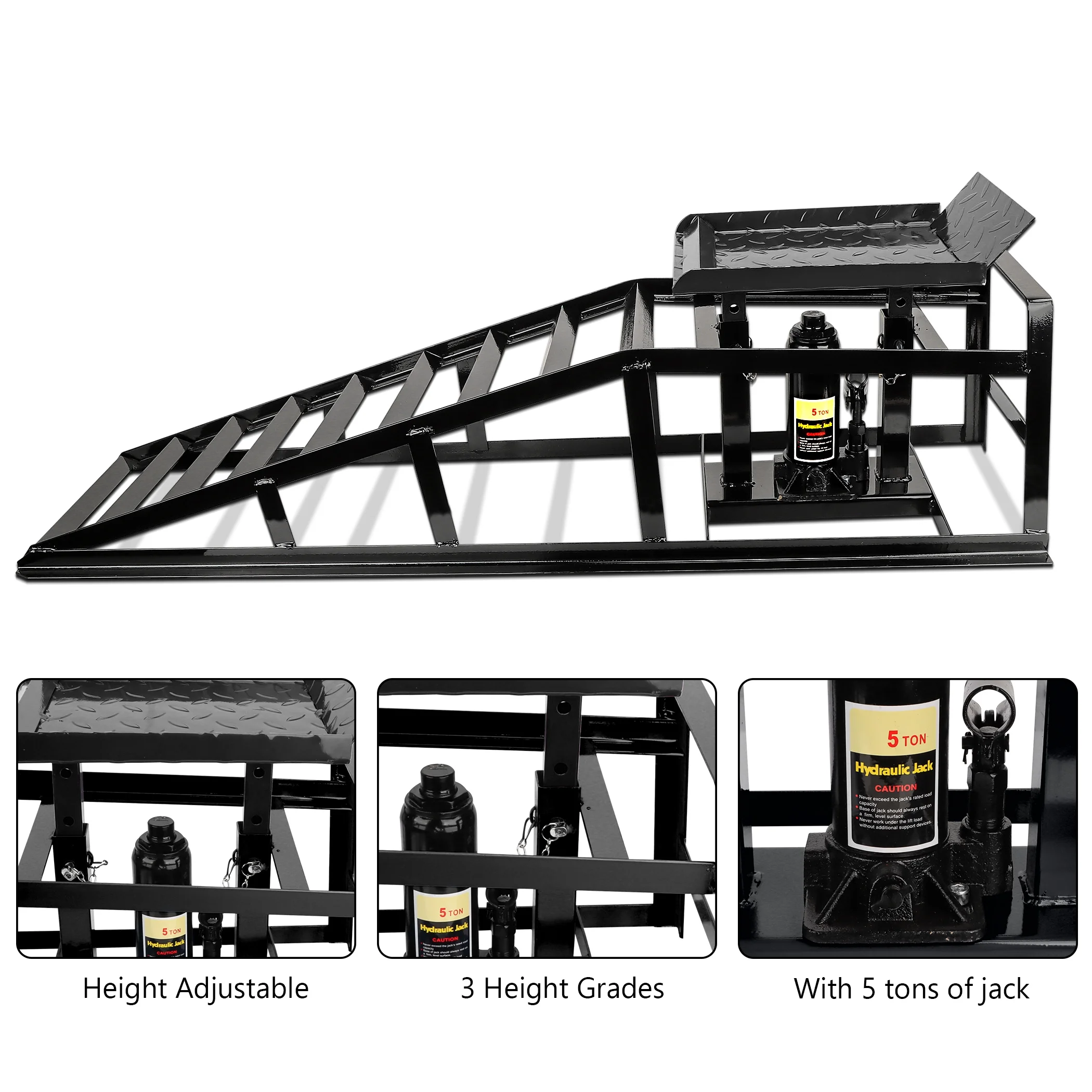 Lafati 2-Pack Hydraulic Car Ramps: Heavy-Duty Vehicle Ramps with 5T / 10000lbs Jack Load Capacity, Portable Design for Effortless Oil Changes and Car Lifts - Image 36