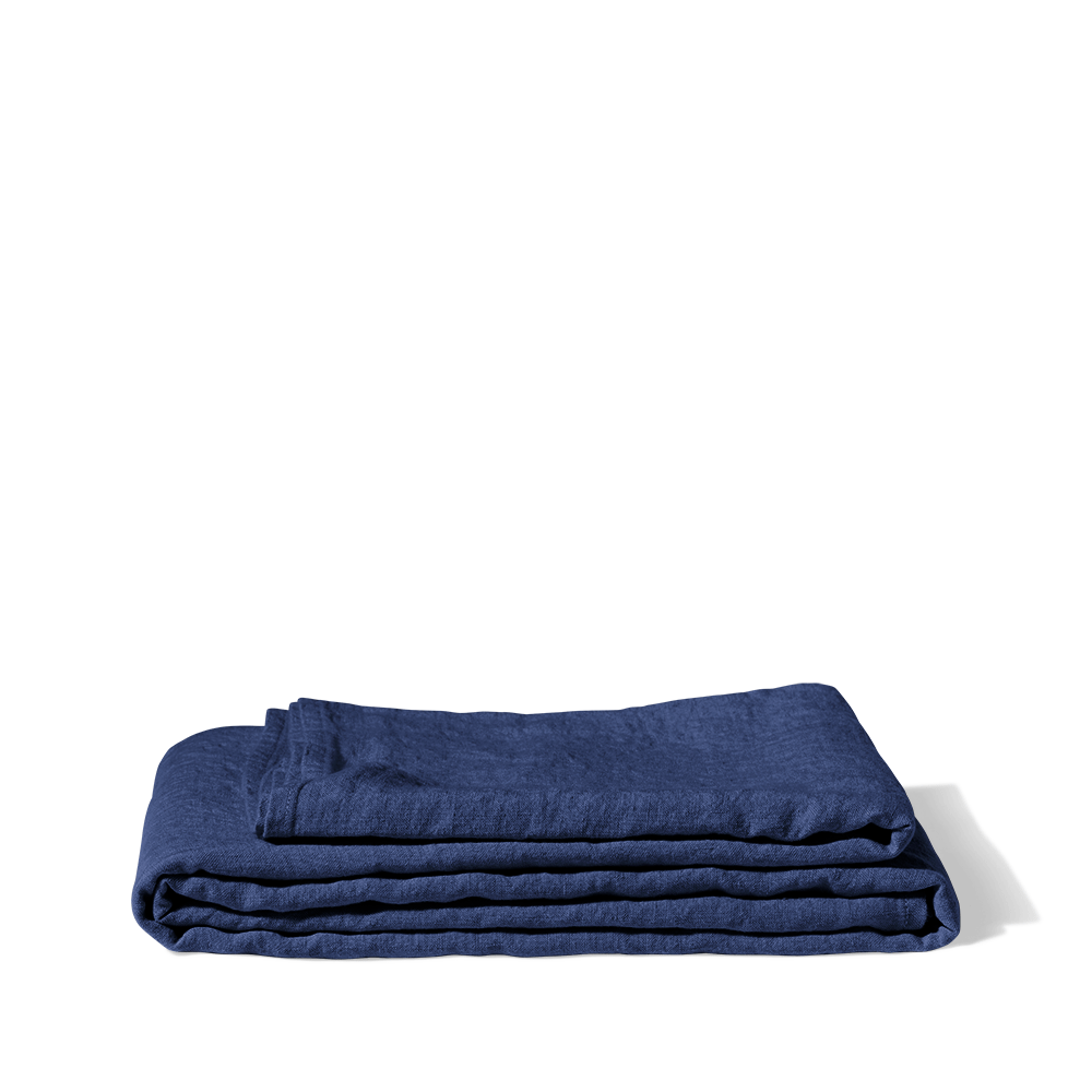 Nappe en lin lavé - Bleu Shibori