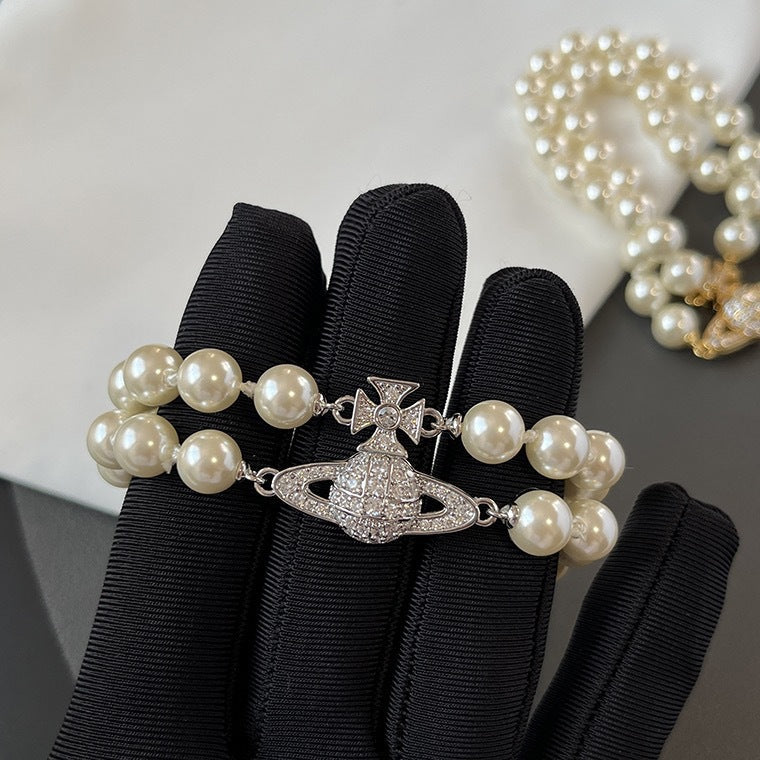 Vivienne Westwood 2 Row Pearl Bracelet - Original Replica Club