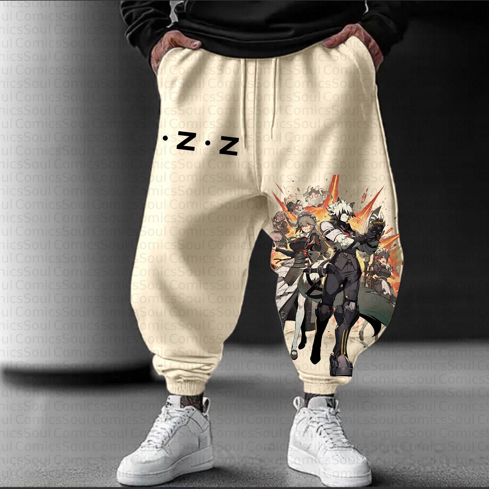 Unisex Casual Streetwear Plush Pants