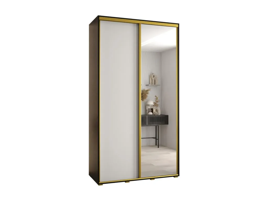 Armario Decohoguera 3 Puertas Correderas 235.2/130/45 2 Puertas Negro/Blanco/Oro JD1073985