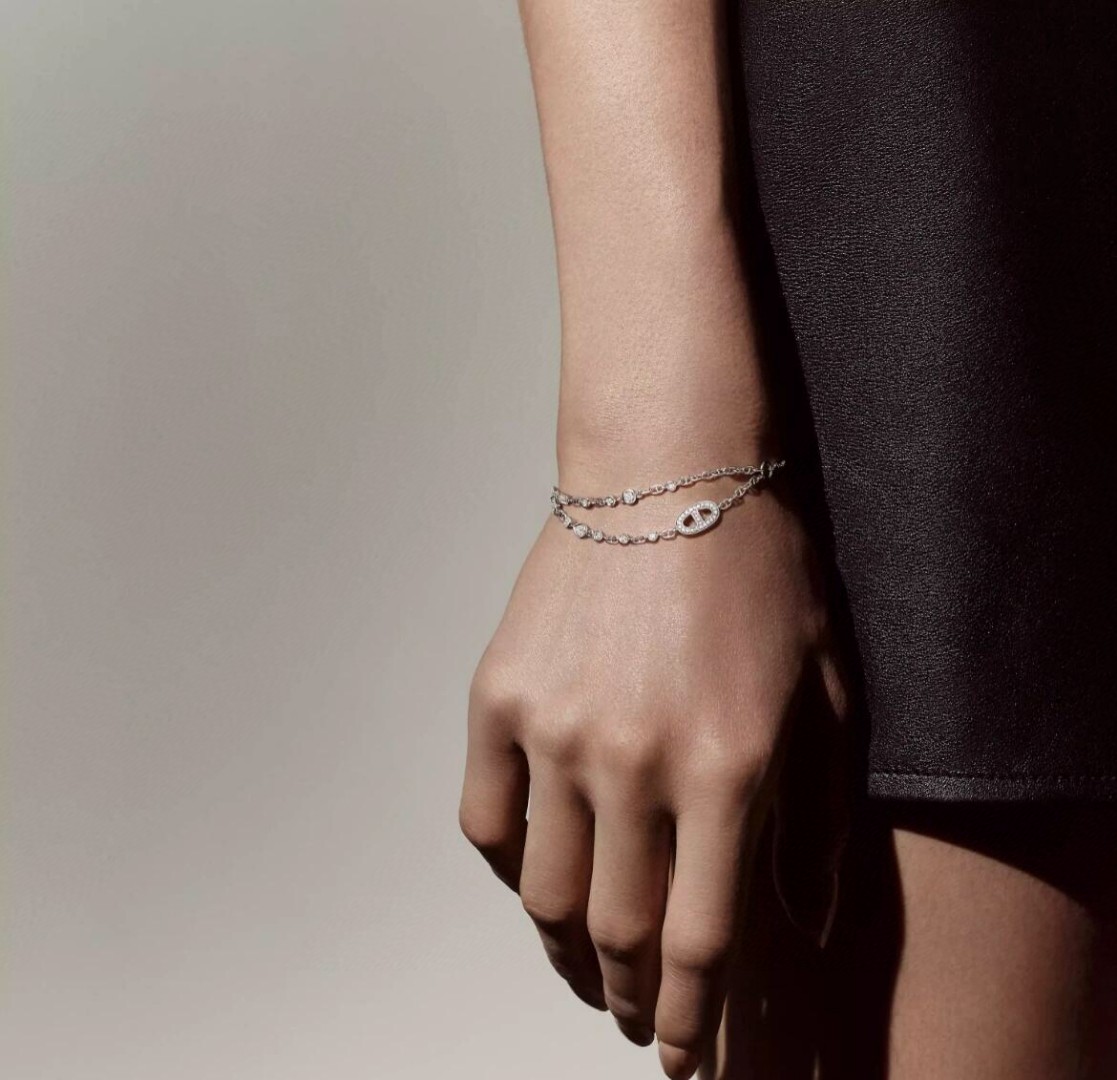 Hermes OT Clasp Two Layers Pig Nose Silver Bracelet - Original Replica Club