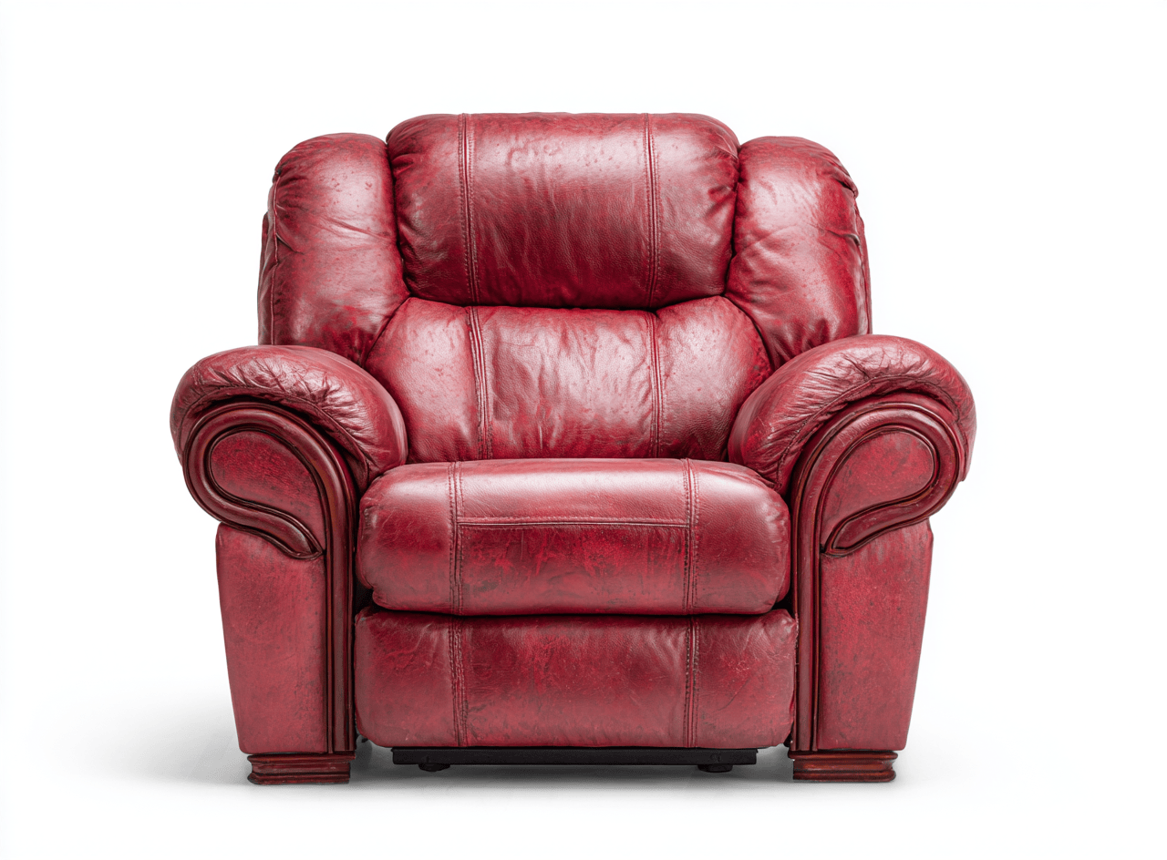 Sillón fijo – cuero sintético – rojo – estilo clásico