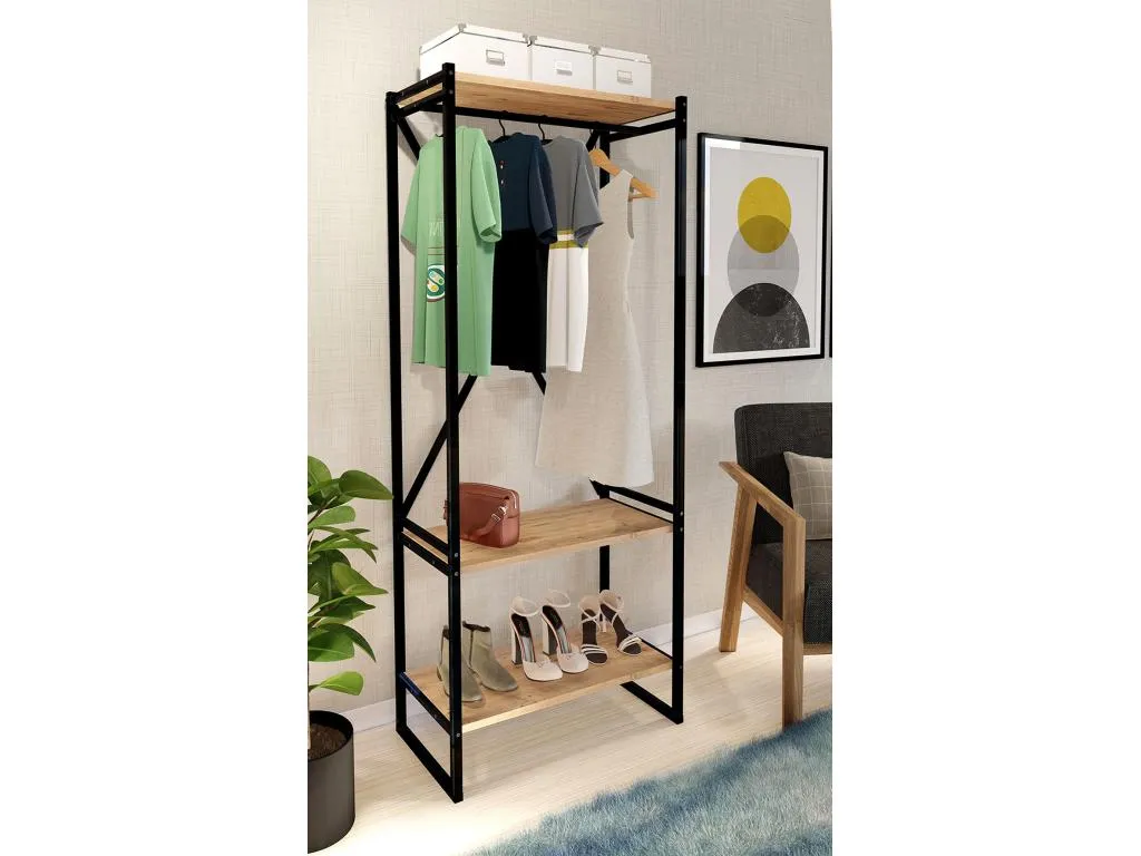 Armario De Ropa De Metalico Con Compartimentos Gran Capacidad 160x66x34 Decounico