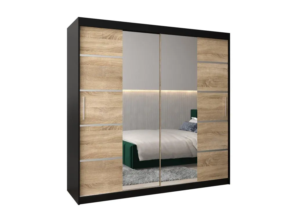 ARMARIO Decounico 4 DE PUERTAS CORREDERAS 200/200/62 2 puertas (negro/Decounico)