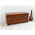 International Caravan Windsor Antique White Hand Carved Storage Bench