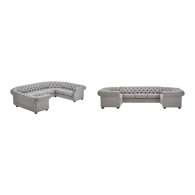 Gdansk 9-Person U-Shaped Chesterfield Sectional Sofa