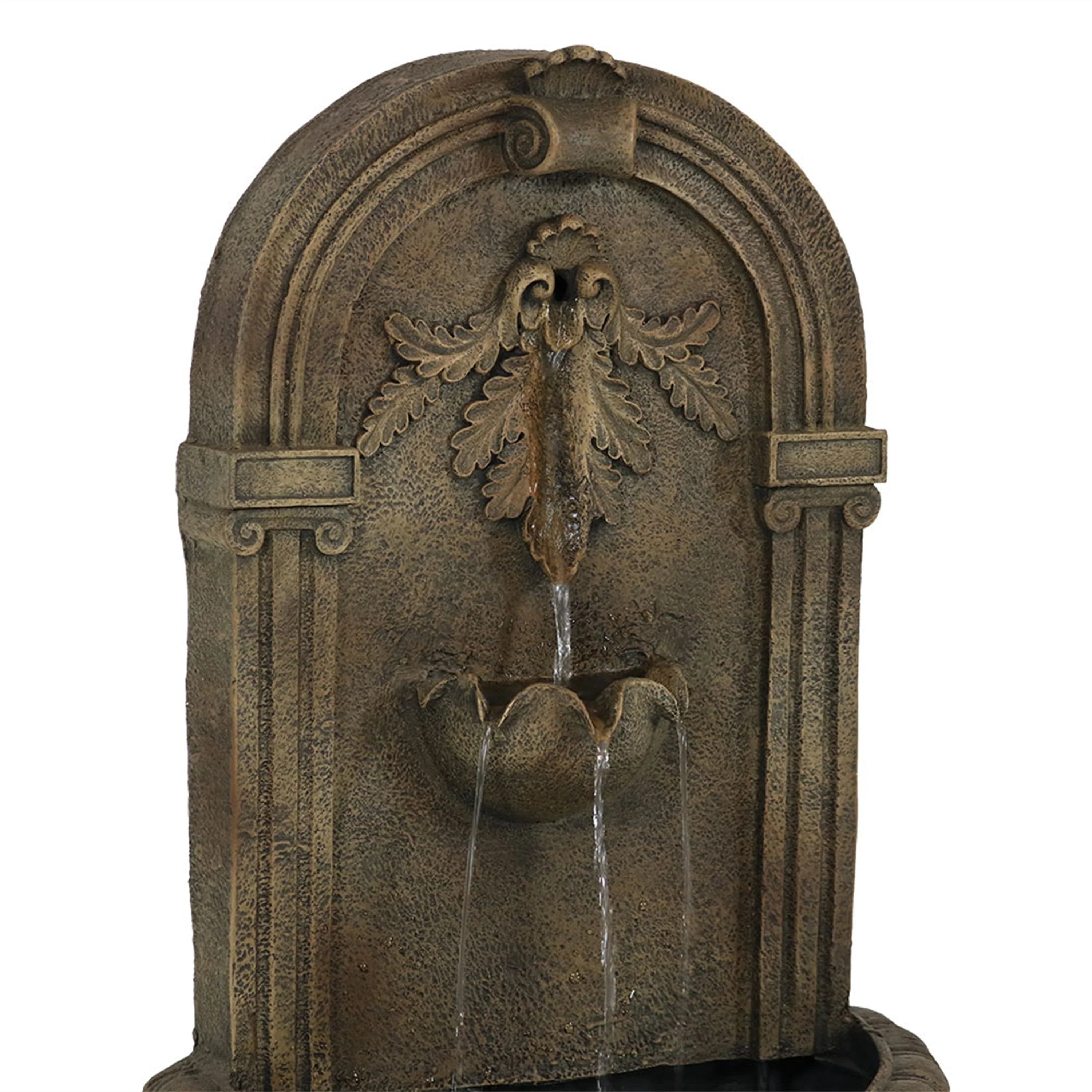 Sunnydaze 27"H Electric Polystone Florence Outdoor Wall-Mount Water Fountain, Florentine Stone Finish - Image 4