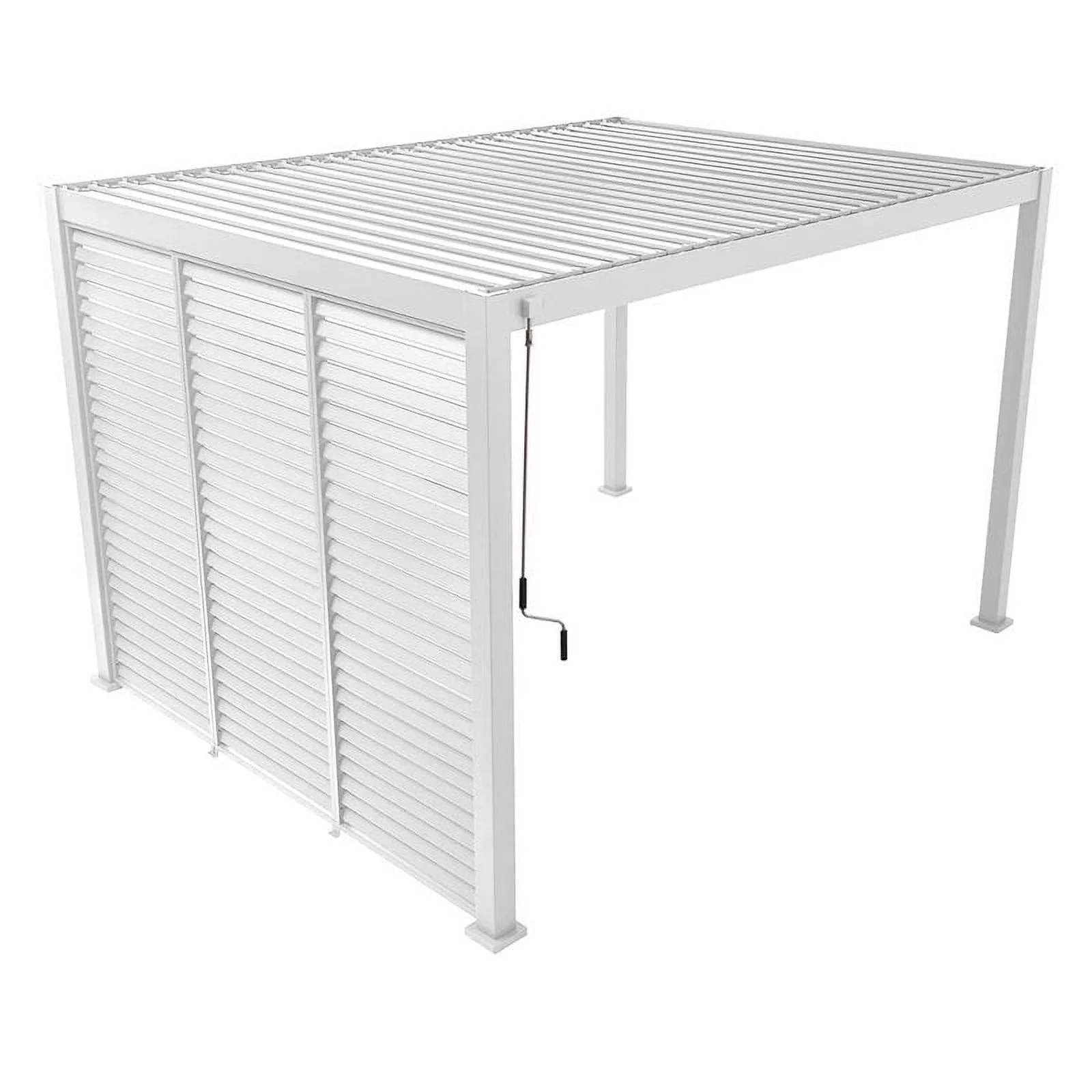 Mirador 10'x10' 111S Outdoor Pergola Accessories-Aluminum Fixed Shutter Wall, Dark Gray - Image 12