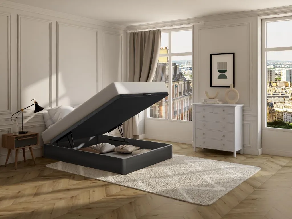 Canapé abatible 120x200 cm - Negro mate - Boverdeco