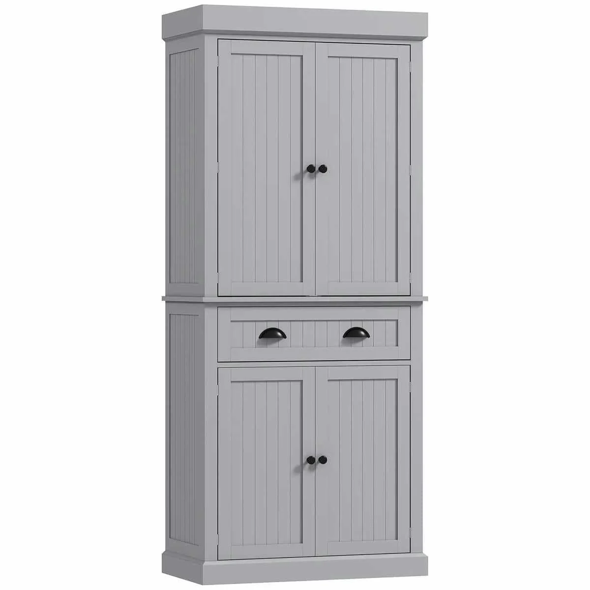 Spaco 17-Tier Kitchen Small Pantry Cabinet with 2 Doors and 6 Adjustable Shelves, Cabinet Pantry, Freestanding 5-Tier Shelving Pantries for Kitchen Storage, Gray - Image 34