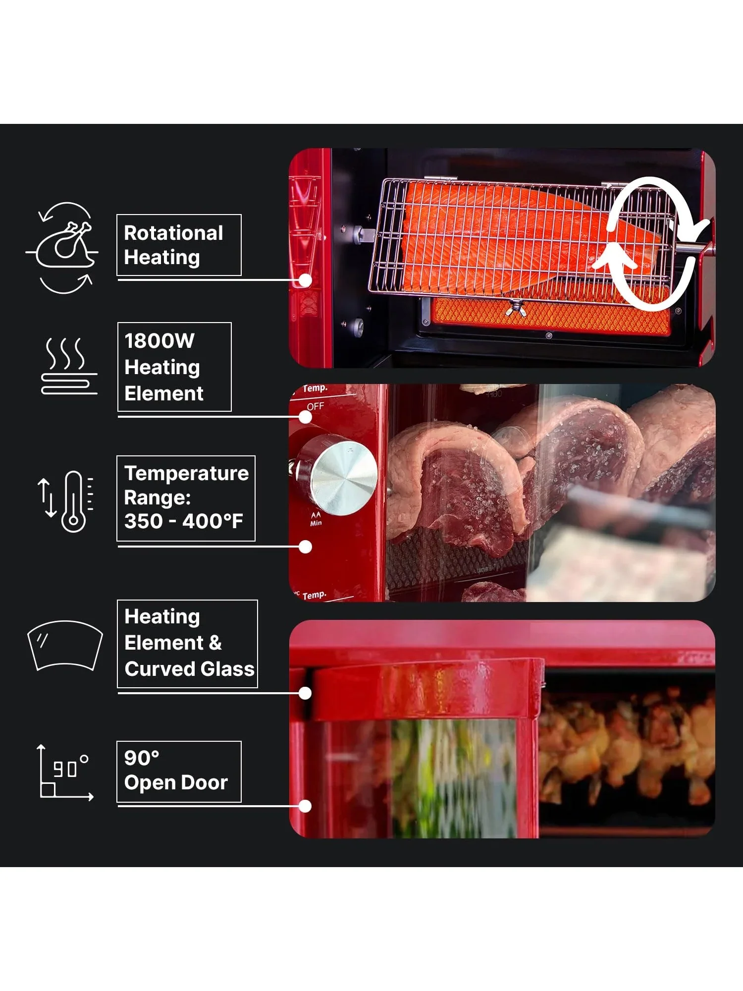 Brazilian Flame Churrasco? Gas Rotisserie Oven Grill Roaster with Auto Rotating Skewers for Rotisserie Chicken Brazilian Style BBQ and Churrasco Shawarma Machine Propane Grill - 2024 Series