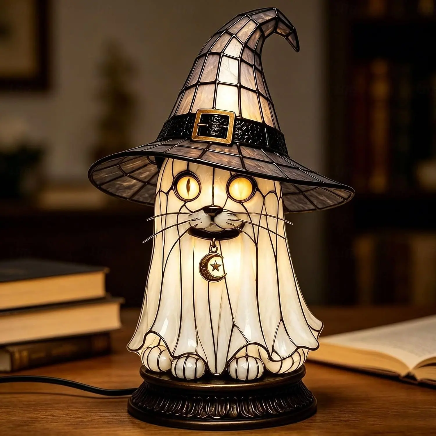 WitchLight™ Ghost Lamp - Gothic Halloween Stained Glass Accent Lamp
