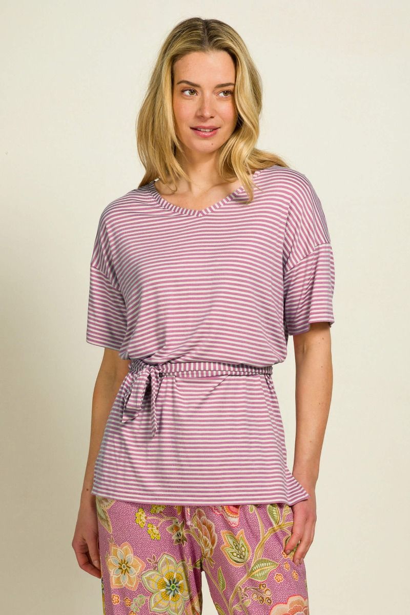 Tonya Top Short Sleeve Little Sumo Stripe Lilac