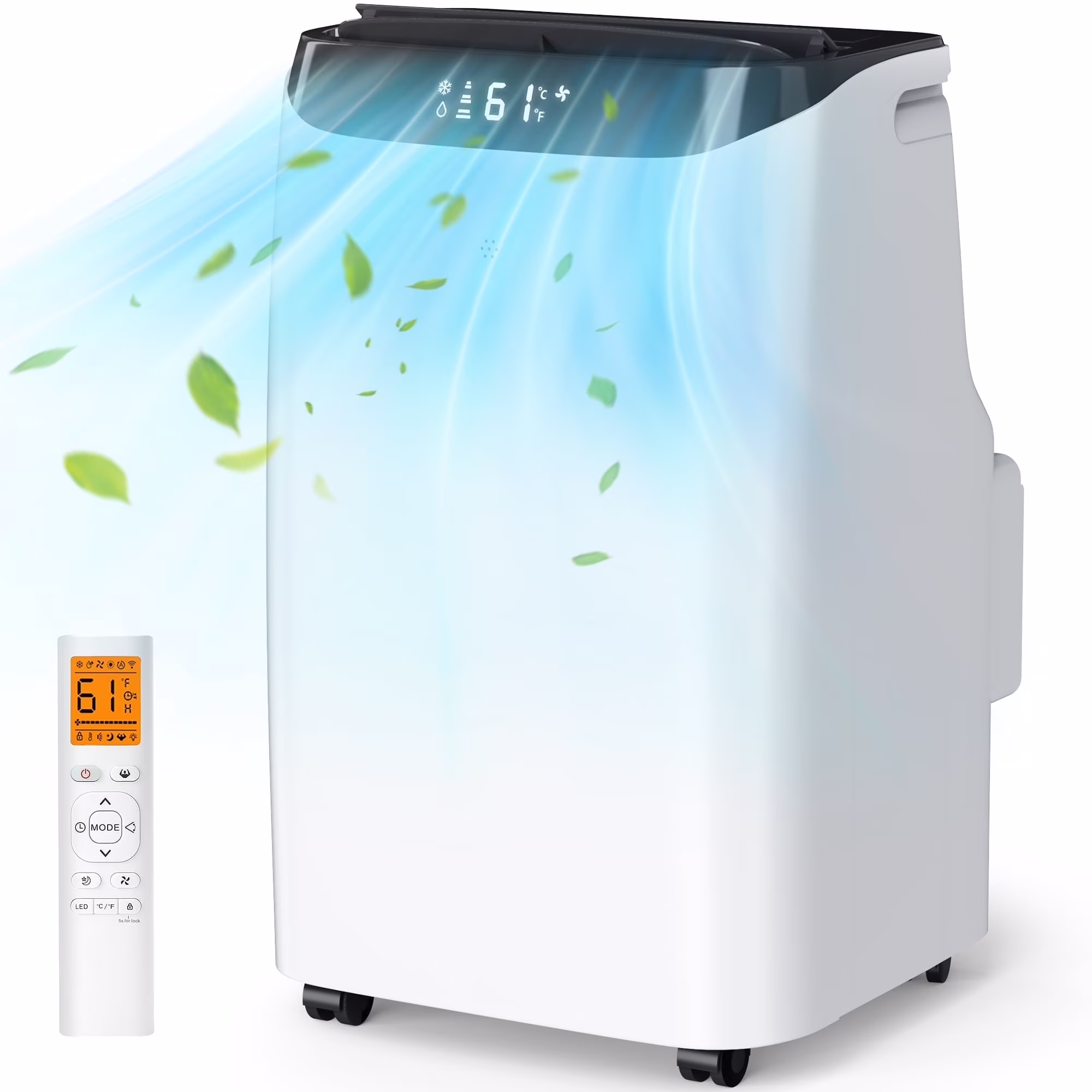 Fosawd 12000 BTU Portable Air Conditioner Cools up to 500 Sq. ft, 3-in-1 AC, Dehumidifier, Fan