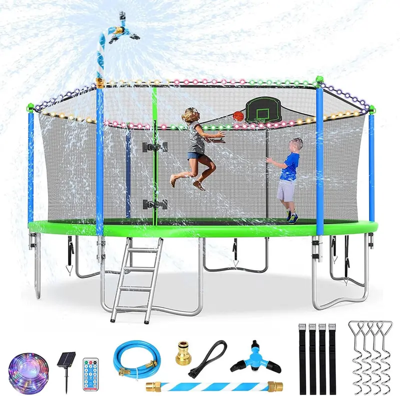 Trampoline With Enclosure Net And Adjustable Basketball Hoop - 8ft, 10ft, 12ft, 14ft, 15ft, 16ft - Image 62 Trampoline With Enclosure Net And Adjustable Basketball Hoop - 8ft, 10ft, 12ft, 14ft, 15ft, 16ft - Image 62