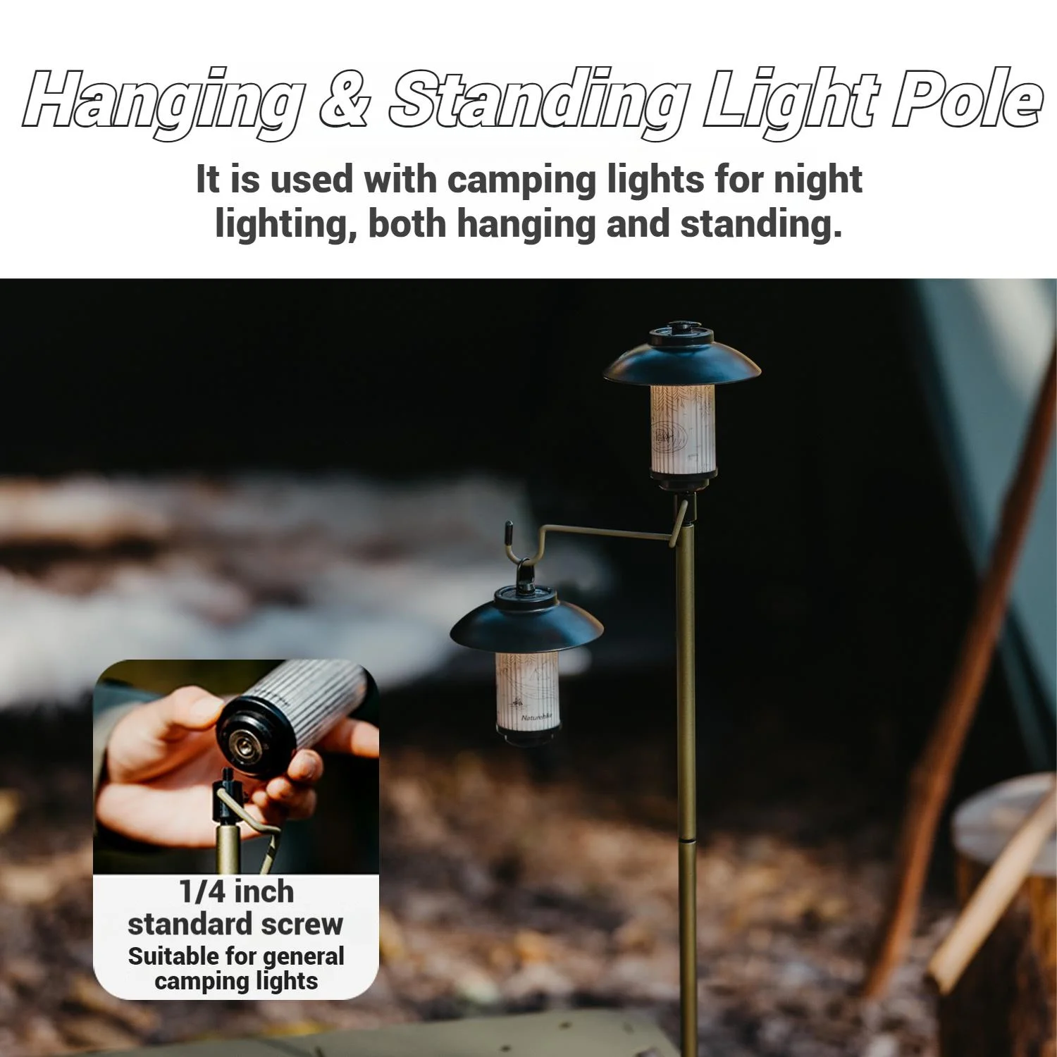 Naturehike, Portable Camping Table, Outdoor Detachable Tactical Camping Table, Lightweight Aluminium Camping Table with Light Pole, Adjustable Height - Image 15